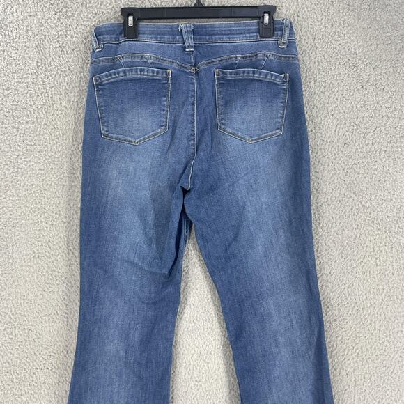 Democracy Jeans Womens 10 Blue Bootcut Frayed Hem Stretch Denim Ab Technology - Picture 8 of 14